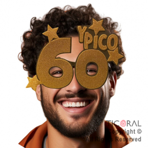 Anteojo 60 aos y pico con estrellas oro x 1